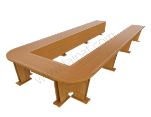 ชุดโต๊ะประชุม 02 ( 20-22 ที่นั่ง)  : ขนาดโดยรวม 660 x 270 x 75 ซม. 