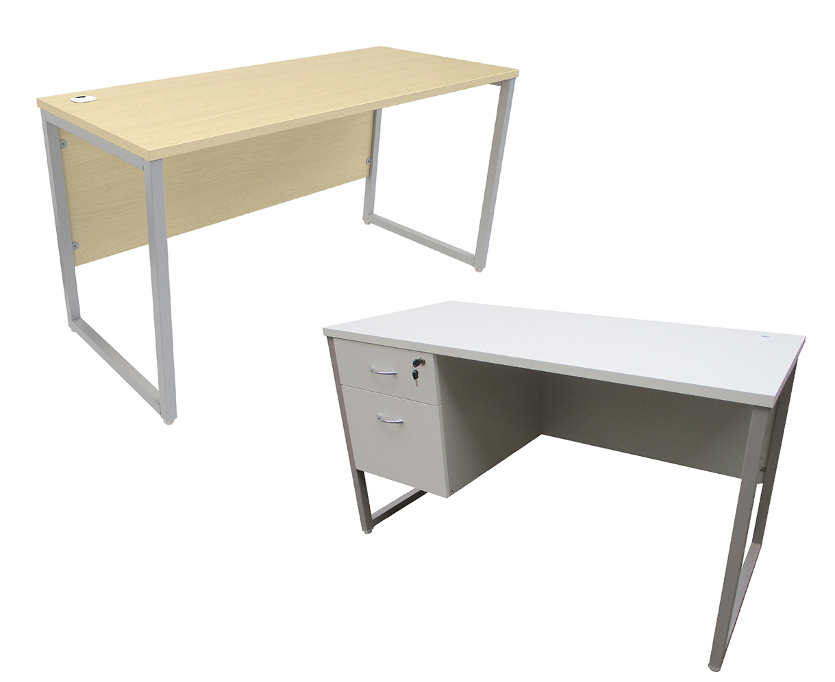 โต๊ะทำงานขาเหล็ก SSTU (ขาเหล็กสี่เหลี่ยมด้านเท่า กรอบรูปตัวโอ หน้าโต๊ะไม่ยกลอยจากขา)