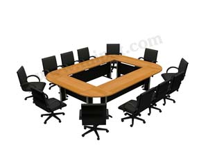โต๊ะประชุม CF-3 (8-12 ที่นั่ง) : ขนาดโดยรวม 330 X 240 X 75 ซม.