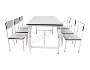 โต๊ะเก้าอี้นักเรียนอนุบาล 4-6  ที่นั่ง T-CH-0006 (ไม้อัดกันน้ำปิดลามิเนต ขาโต๊ะเหล็กกล่อง ขาเก้าอี้เหล็กกลม)