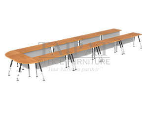 โต๊ะประชุม MT-6612 (17 - 19 ที่นั่ง) : ขนาดโดยรวม 660 X 200 X 75 ซม. 