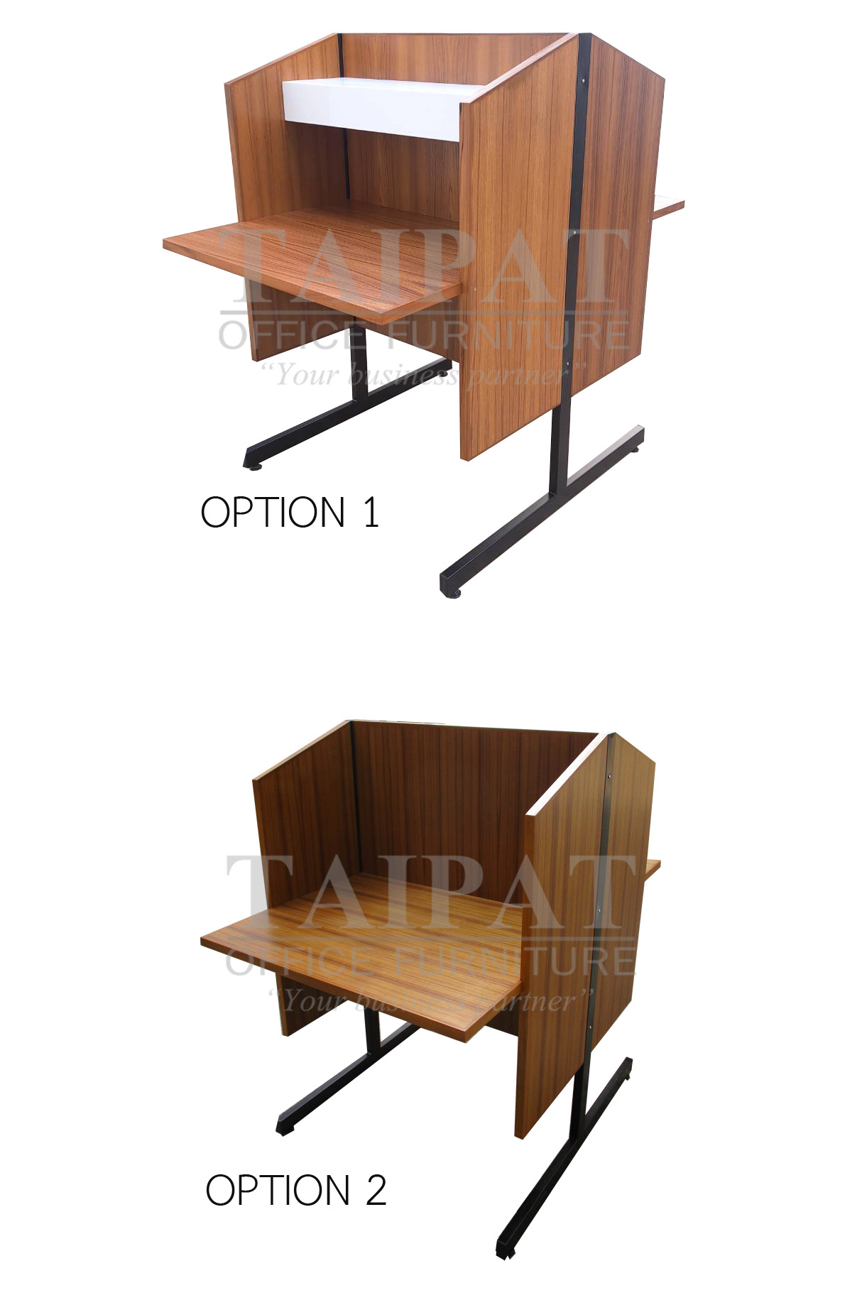 โต๊ะอ่านหนังสือเฉพาะบุคคล 2 ด้าน ขาเหล็ก D-LIB-S 