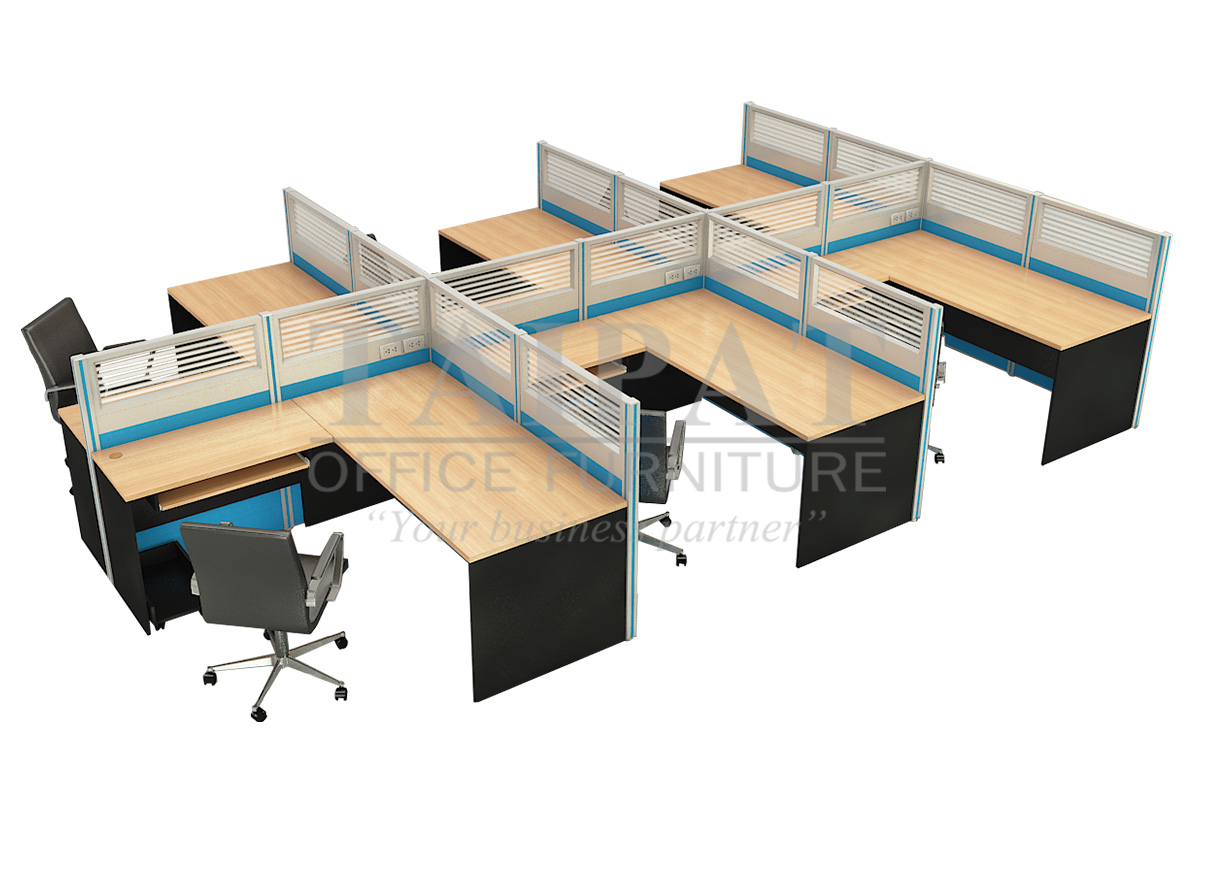 WORKSTATION WS-2 โต๊ะทำงานตัวแอลแบบกลุ่ม