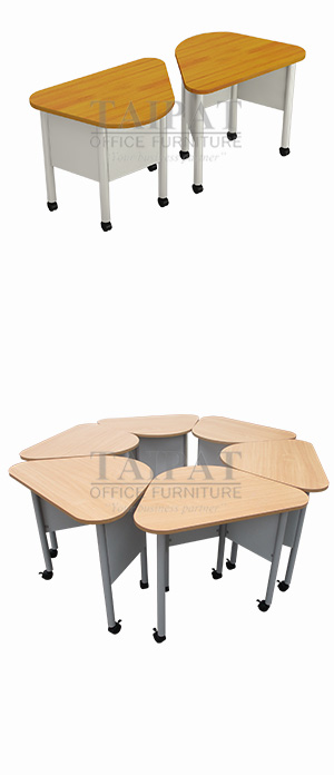 โต๊ะสามเหลี่ยม โต๊ะเรียนแบบกลุ่ม 1,3,6 คน