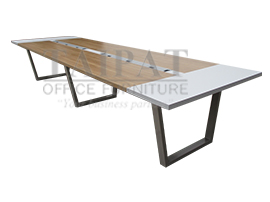 โต๊ะประชุมขาเหล็ก SCF-4112B (10-12 ที่นั่ง) : ขนาด 410 x 120 x 75 ซม.