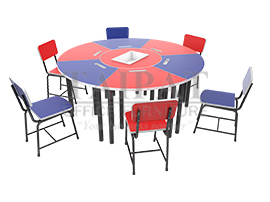 โต๊ะทรงโดนัท แบบกลุ่ม มีโต๊ะกลาง Secondary ระดับมัธยม D-0308