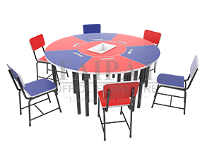 โต๊ะทรงโดนัท แบบกลุ่ม มีโต๊ะกลาง Secondary ระดับมัธยม D-0308