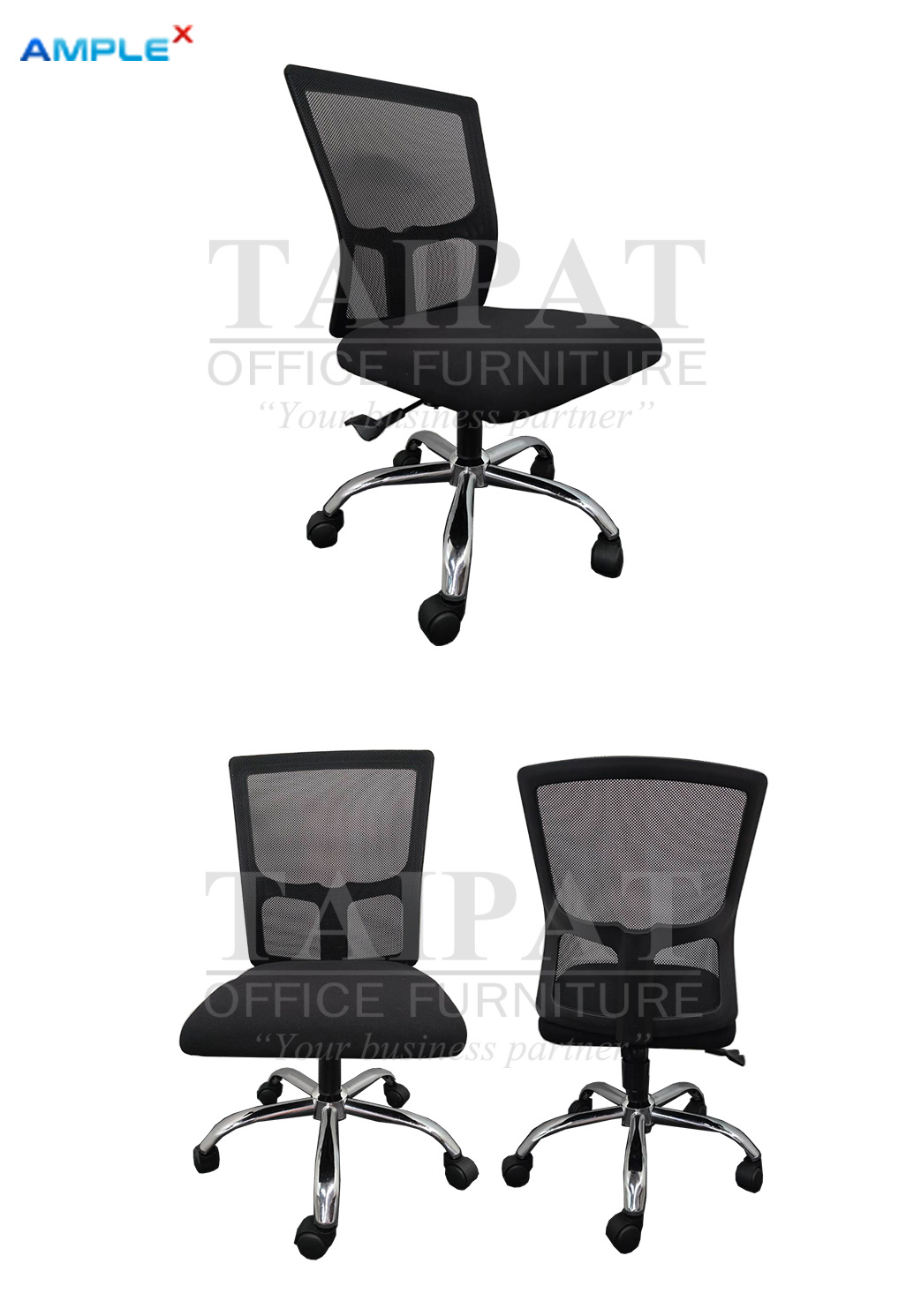 เก้าอี้สำนักงาน (ไม่มีแขน) รุ่น William-III (วิลเลียม-ทรี) AX-15309