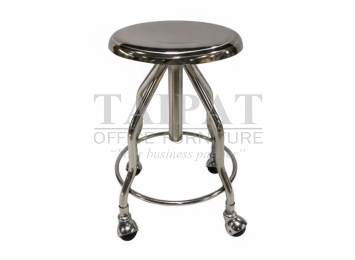 เก้าอี้กลม สแตนเลสมีล้อ MED-2582-1