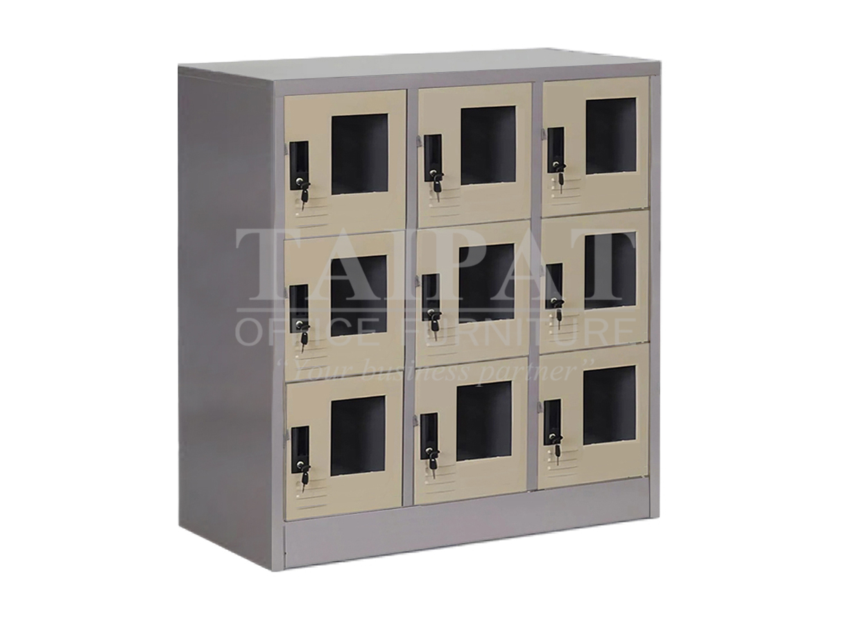 ตู้ล็อคเกอร์ 9 ช่อง เตี้ย (กระจก) LKG09SME