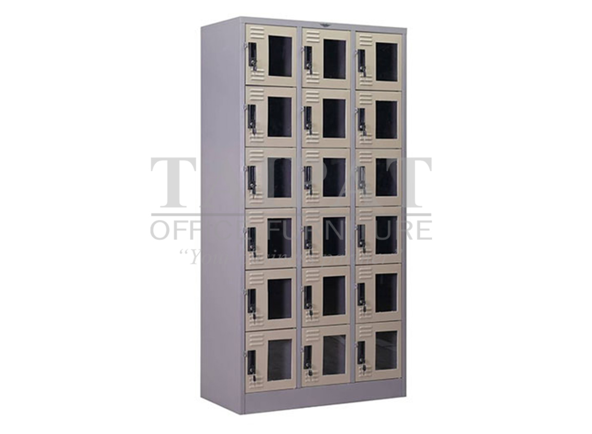 ตู้ล็อคเกอร์ 18 ช่อง (กระจก) LK-6118GE