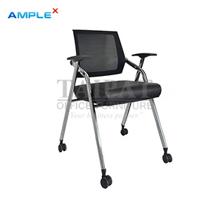 เก้าอี้ห้องสัมมนา PU ขาชุบ มีล้อเลื่อน รุ่น Samuel-W (ซามูเอล-ดับบลิว) AX-15287W-1