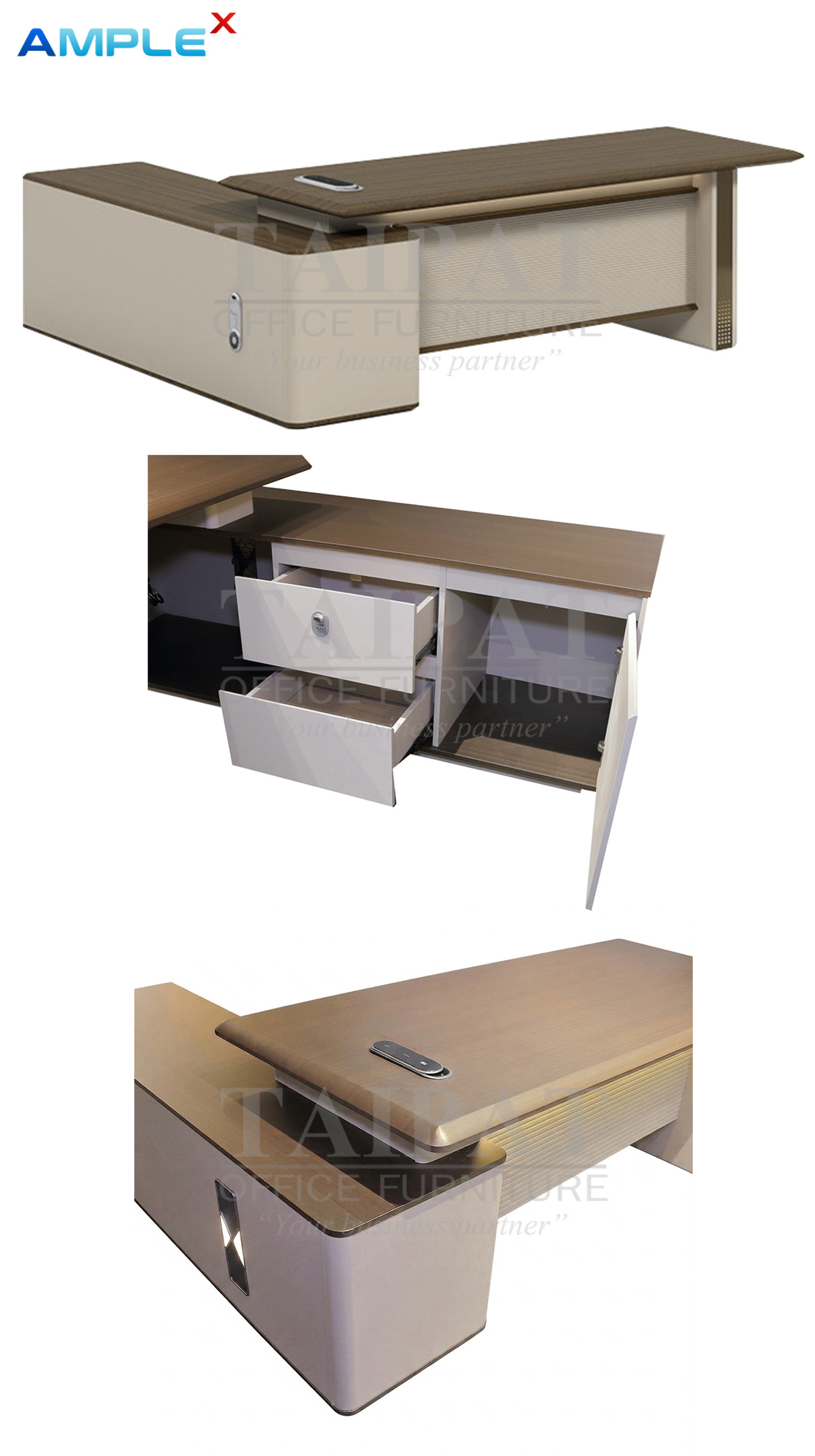 โต๊ะทำงานผู้บริหารตัวแอล AX-14FJ08 , 09 , 10