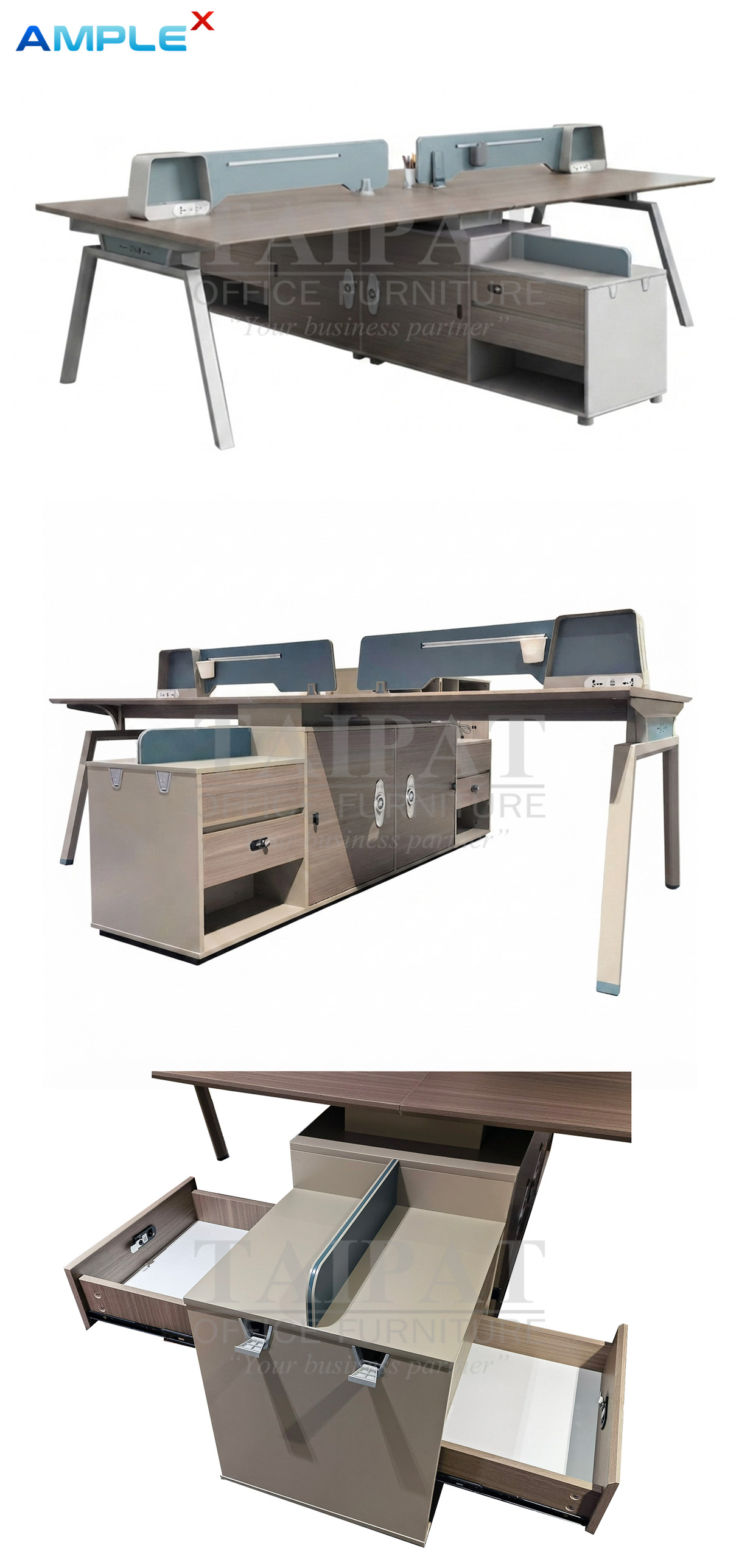 โต๊ะทำงานกลุ่ม 4 ที่นั่ง AX-14PR14B-2421