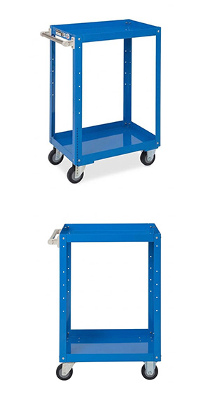 รถเข็น 2 ชั้น สีน้ำเงิน มีมือจับ ล้อเลื่อน TPTT2-4006