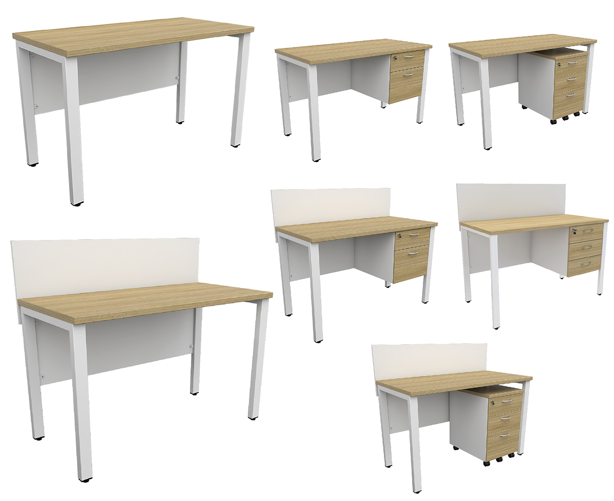  โต๊ะทำงานขาเหล็ก RSTS Series Rectangle (ขาเหล็กสี่เหลี่ยมผืนผ้า หน้าโต๊ะไม่ยกลอยจากขา)