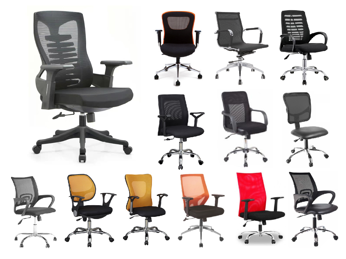 เก้าอี้สำนักงาน หลังตาข่าย  Low Back Mid Back Ergonomic Design Mesh Chairs