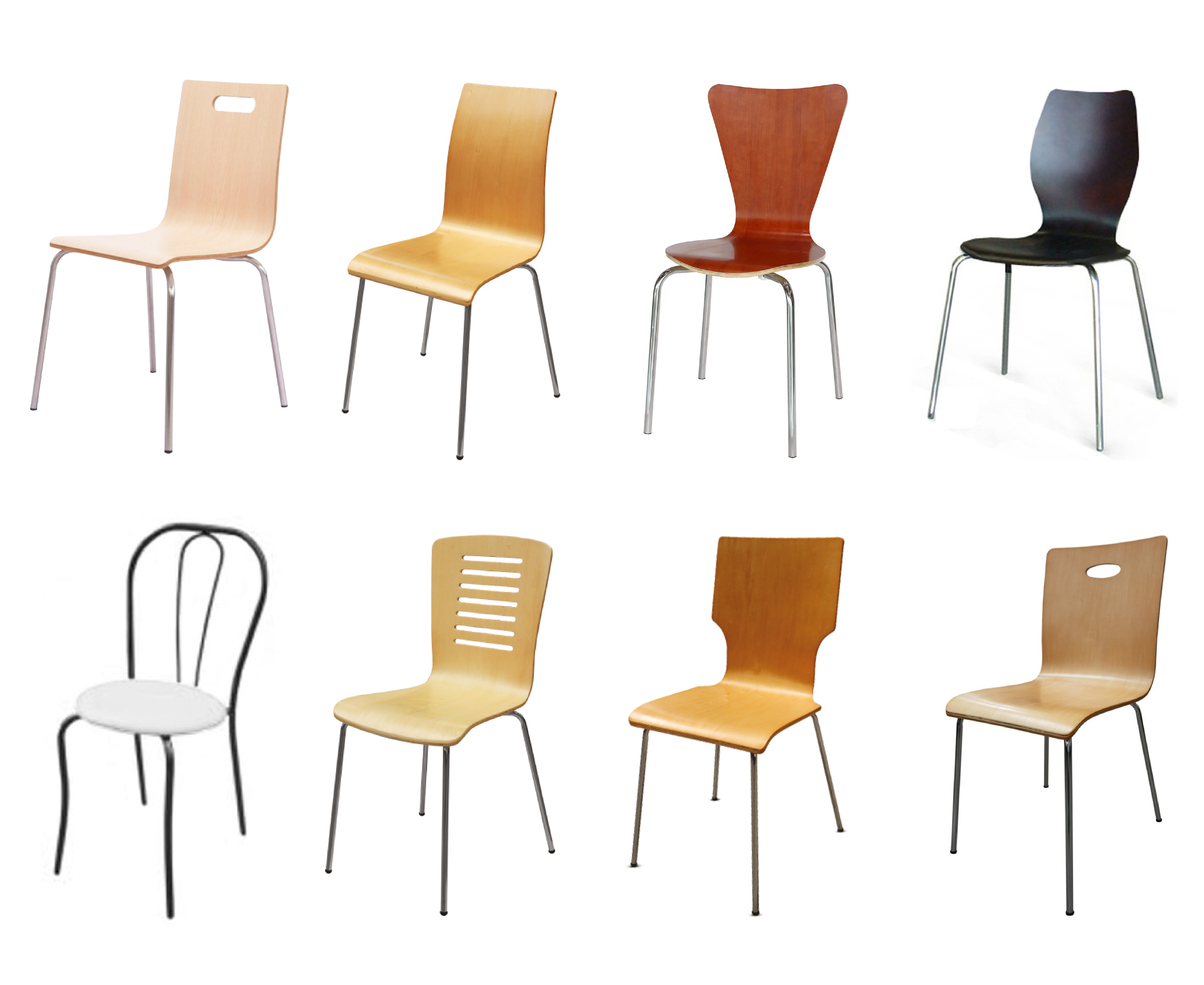 เก้าอี้ไม้อัดโค้ง เก้าอี้ศูนย์อาหาร Bent Plywood Chair Food Court Chairs